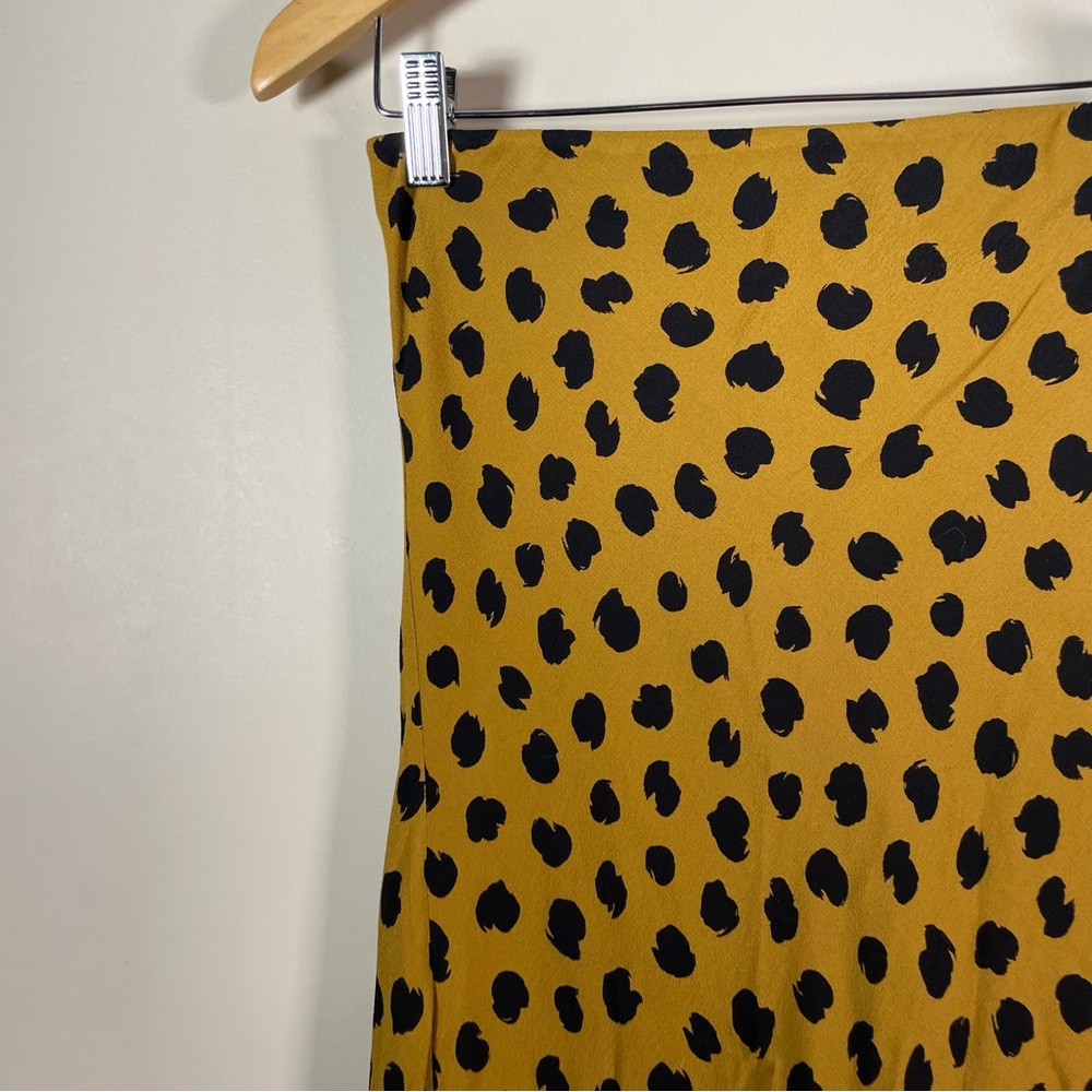 Madewell Brown Midi Skirt with Black Spot Print - Picture 4 of 10